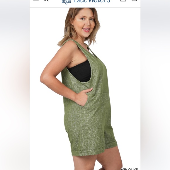 NWT! Plus Size Rust Romper with Front Pockets Super Stretchy Comfy Lightweight - Picture 3 of 4